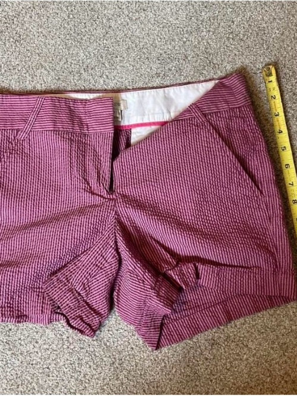 J. Crew Pink Seersucker Stripe Shorts